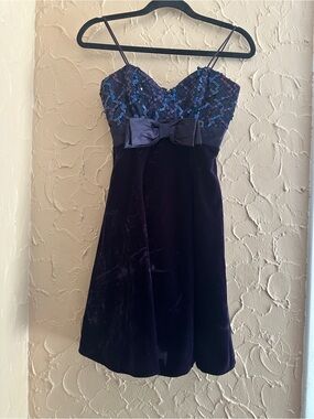 De Laru Purple velvet and Sequin Dress kids size 3
